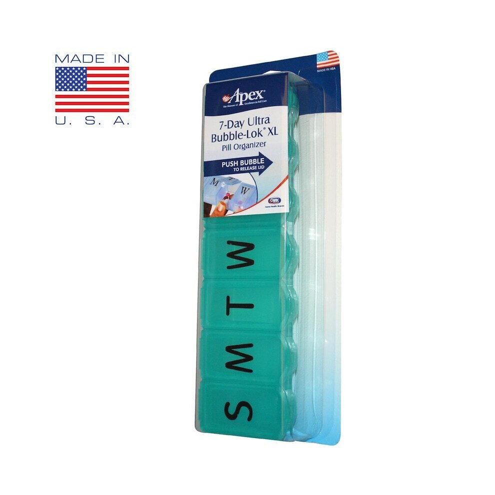 Apex , 7-Day Ultra Bubble-Lok Pill Organizer, Xl, 1 Pill Case