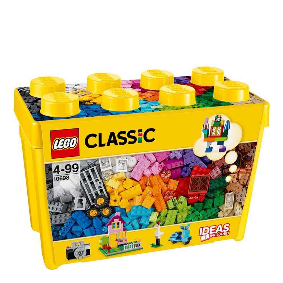 LEGO 10698 Classic Large Creative Brick Box Construction Set, Toy Storage with Windows, Doors and Green Baseplate, Building Toys for Kids