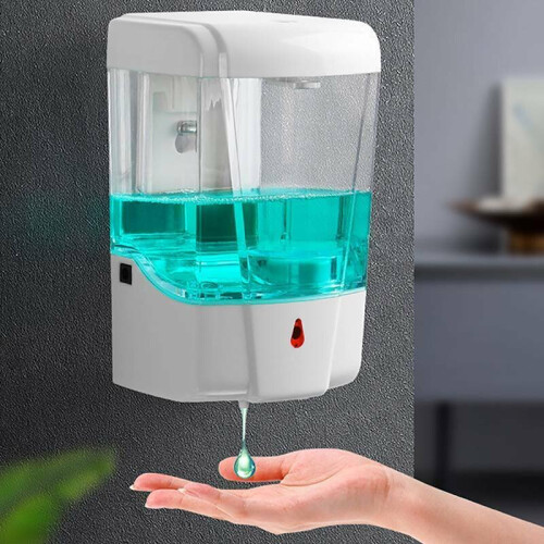 700ml Automatic Sensor Soap Dispenser Sanitizer Wall Mounted Non-touch White 2