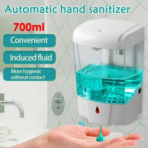 700ml Automatic Sensor Soap Dispenser Sanitizer Wall Mounted Non-touch White 1