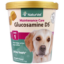 NaturVet, Glucosamină DS, Menținere Căi articulare + Chondroitină, Pentru Câini și Pisici, Nivel 1, 70 Chews moi, 5,4 oz (154 g)
