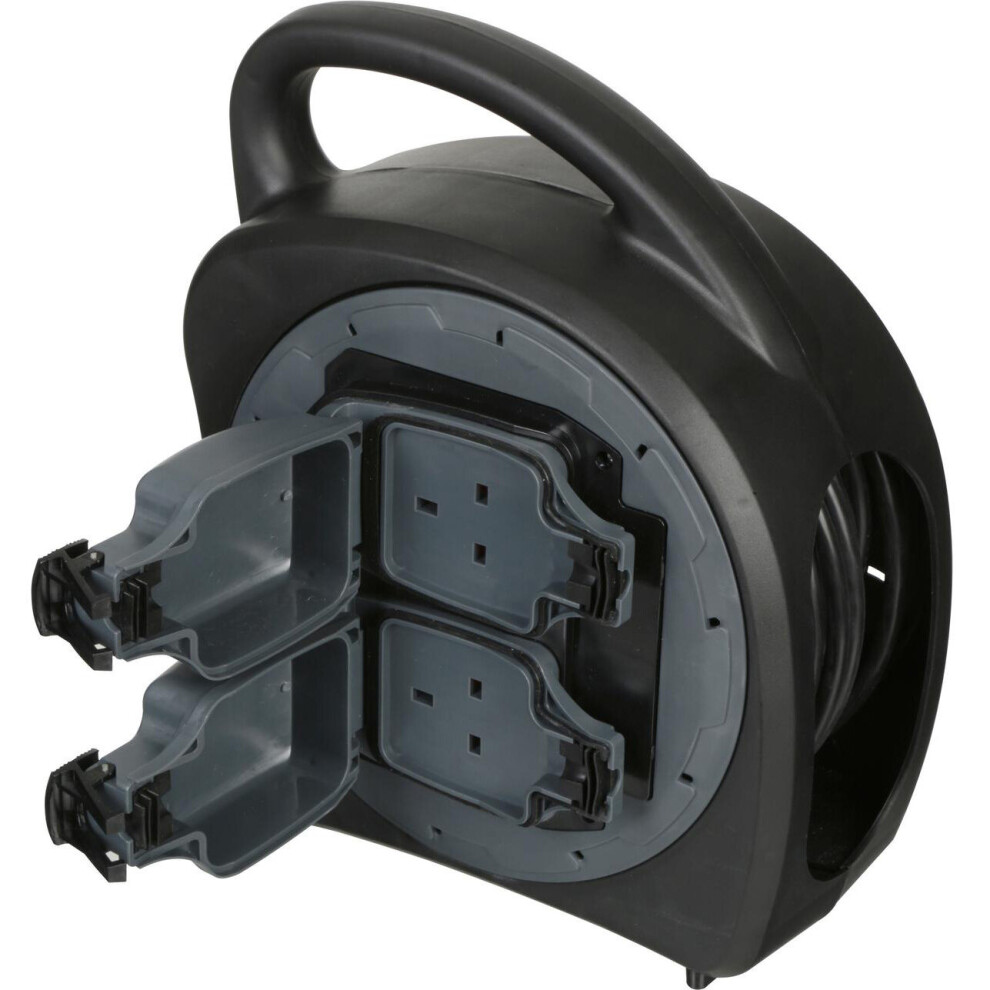 SMJ Outdoor 2 Gang Extension Lead Box - 20m | Waterproof Cable Reel