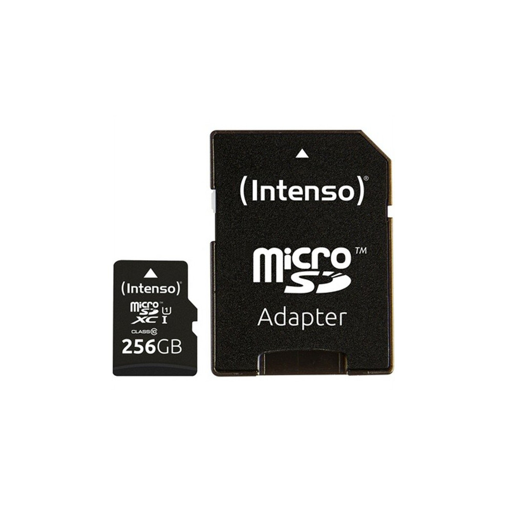 Micro Sd Memory Card With Adaptor Intenso 3423492 256 Gb Black 4034303028801