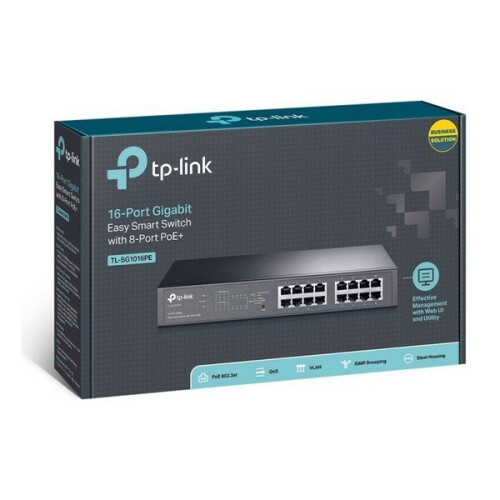 TP-LINK TP-Link 16-Port Gigabit Easy Smart Switch with 8-Port PoE+ 1