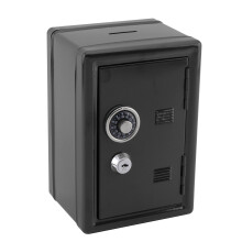 (Black) Safe Money Box Bank Metal With Combination Lock