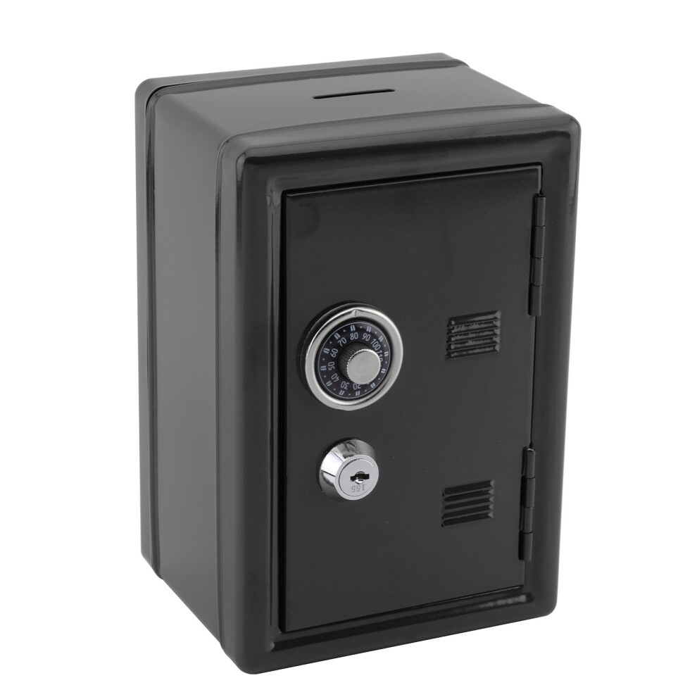 (Black) Safe Money Box Bank Metal With Combination Lock