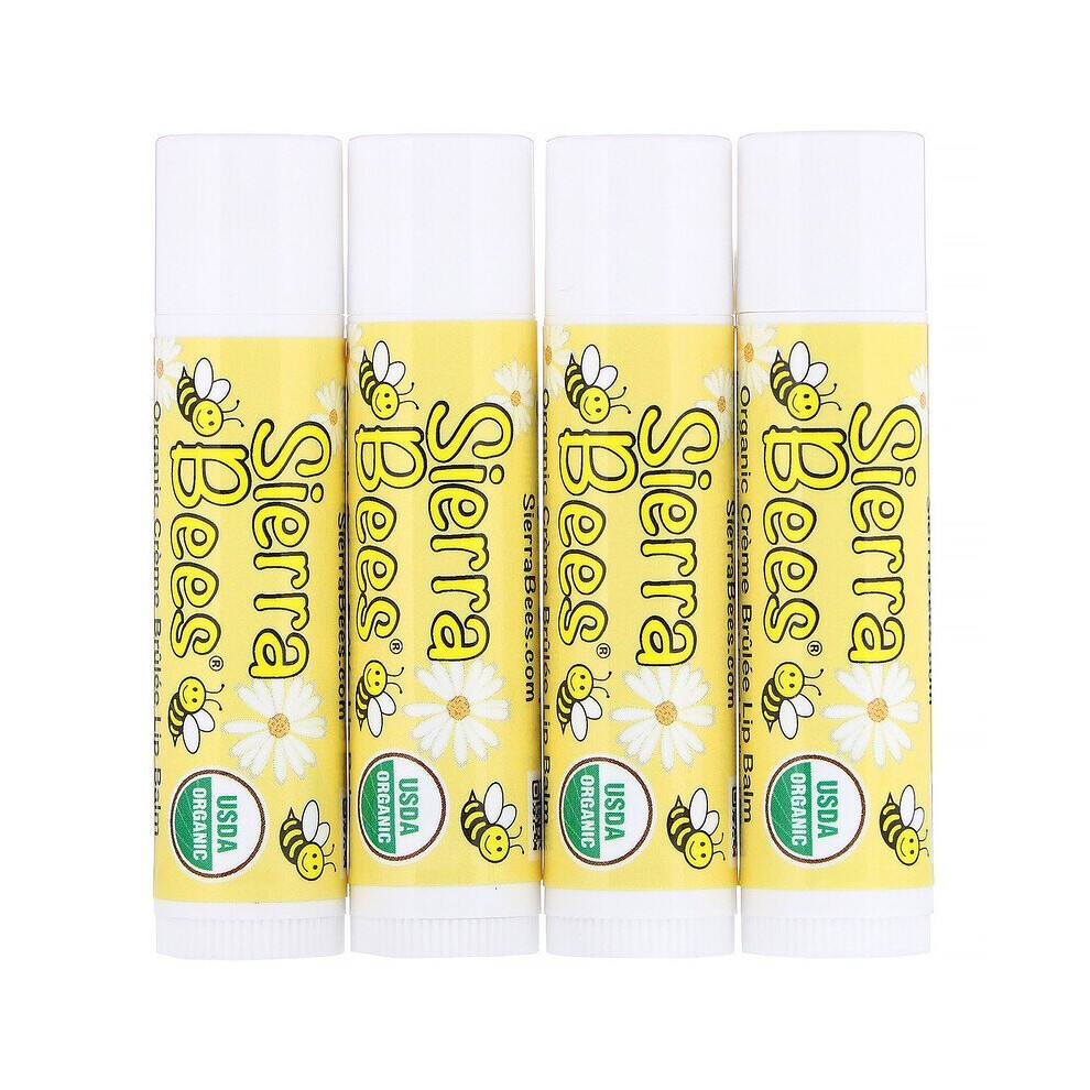 Sierra Bees , Organic Lip Balms, Creme Brulee, 4 Pack, 4.25G Each