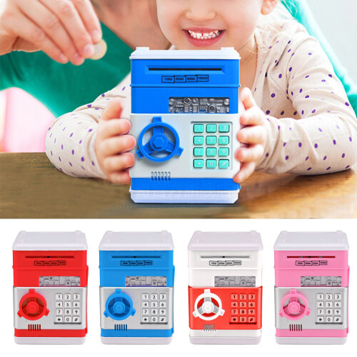 (Blue) Kid Atm Cash Machine Counter Saving Money Box 1