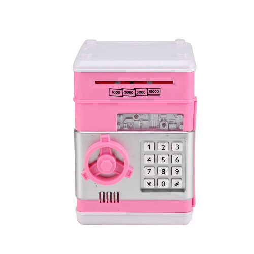 (Rosa) Hucha en Forma de Cajero Automático para Niños