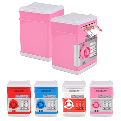 (Blue) Kid Atm Cash Machine Counter Saving Money Box 2