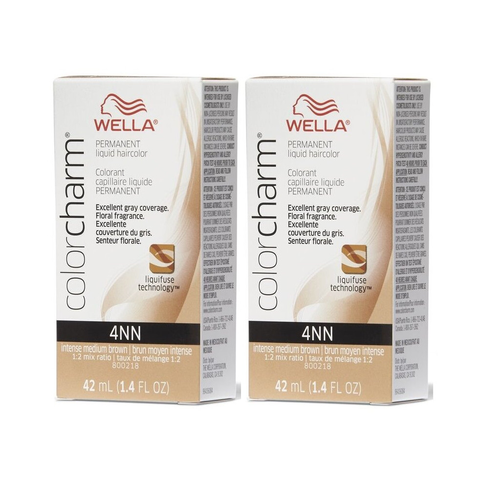 Wella Multicoloured (4Nn Â Pack Of 2) Color Charm Permanent Liquid Haircolor