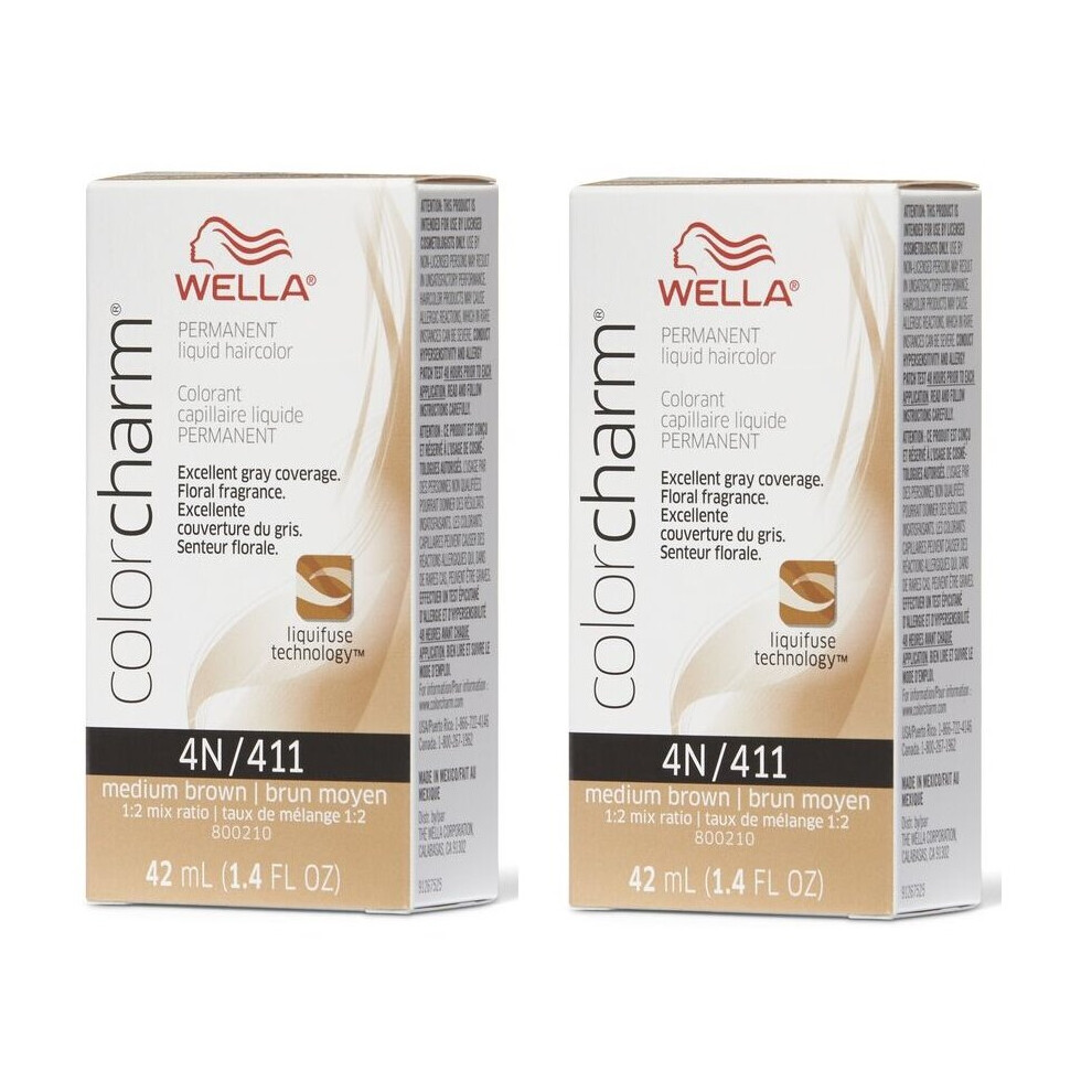 Wella Multicoloured (4N Â Pack Of 2) Color Charm Permanent Liquid Haircolor