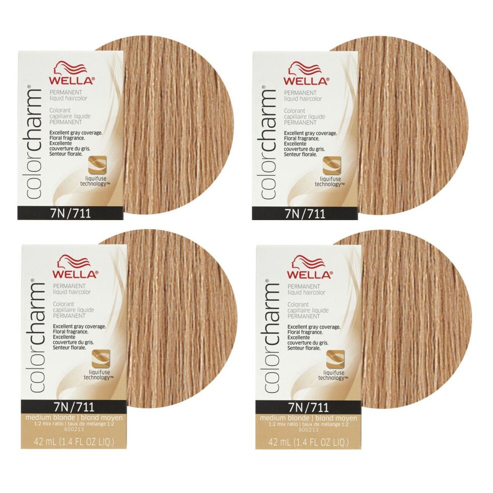 Wella Multicoloured (7N Â Pack Of 4) Color Charm Permanent Liquid Haircolor