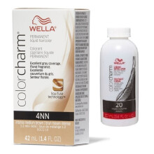 (4NN + Developer (Vol. 20) 3.6oz ) Wella Color Charm Permanent Liquid Haircolor