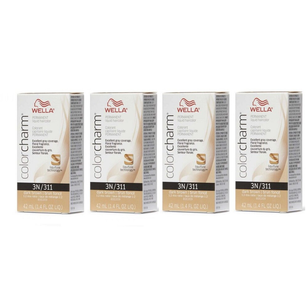 Wella Multicoloured (3N Â Pack Of 4) Color Charm Permanent Liquid Haircolor