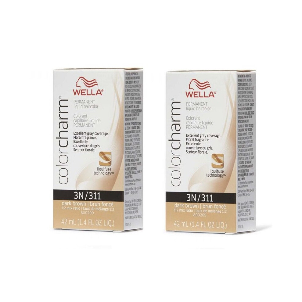 Wella Multicoloured (3N Â Pack Of 2) Color Charm Permanent Liquid Haircolor