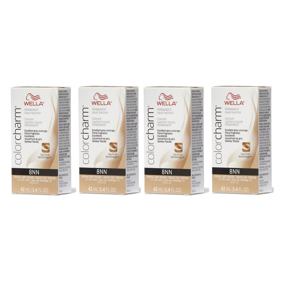 Wella (8Nn – Pack Of 4) Color Charm Permanent Liquid Haircolor Multicoloured