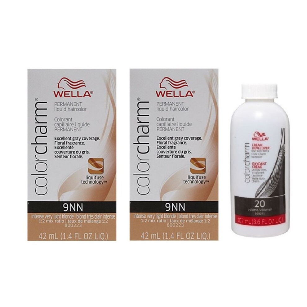 Photos - Hair Dye Wella  3.6oz)  Color Charm Permanent Liquid Haircolor Multicoloured (9NN+9NN+Developer (Vol. 20)