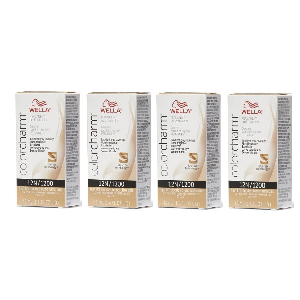 Wella Multicoloured (12N Â Pack Of 4) Color Charm Permanent Liquid Haircolor