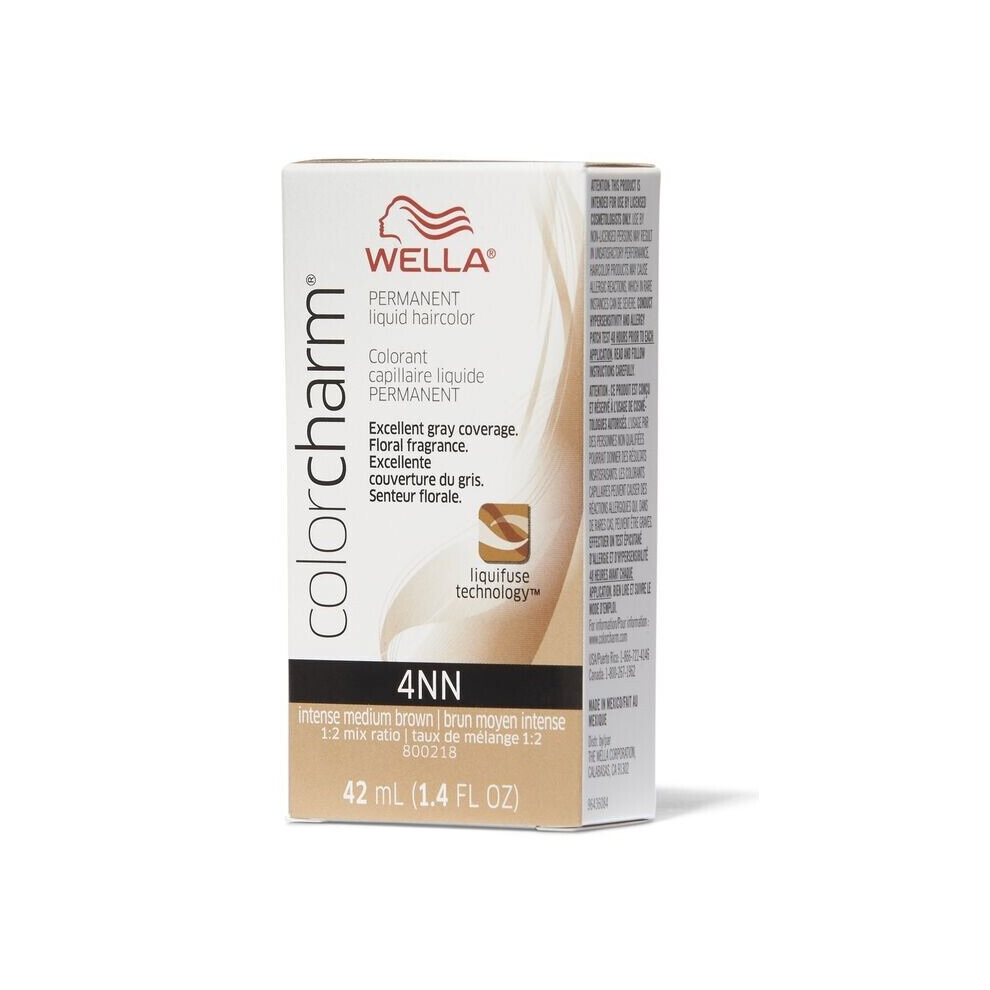 Wella (4Nn Intense Medium Brown ) Color Charm Permanent Liquid Haircolor Brown,Multicoloured