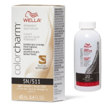 (5N + Developer (Vol. 20) 3.6oz ) Wella Color Charm Permanent Liquid Haircolor