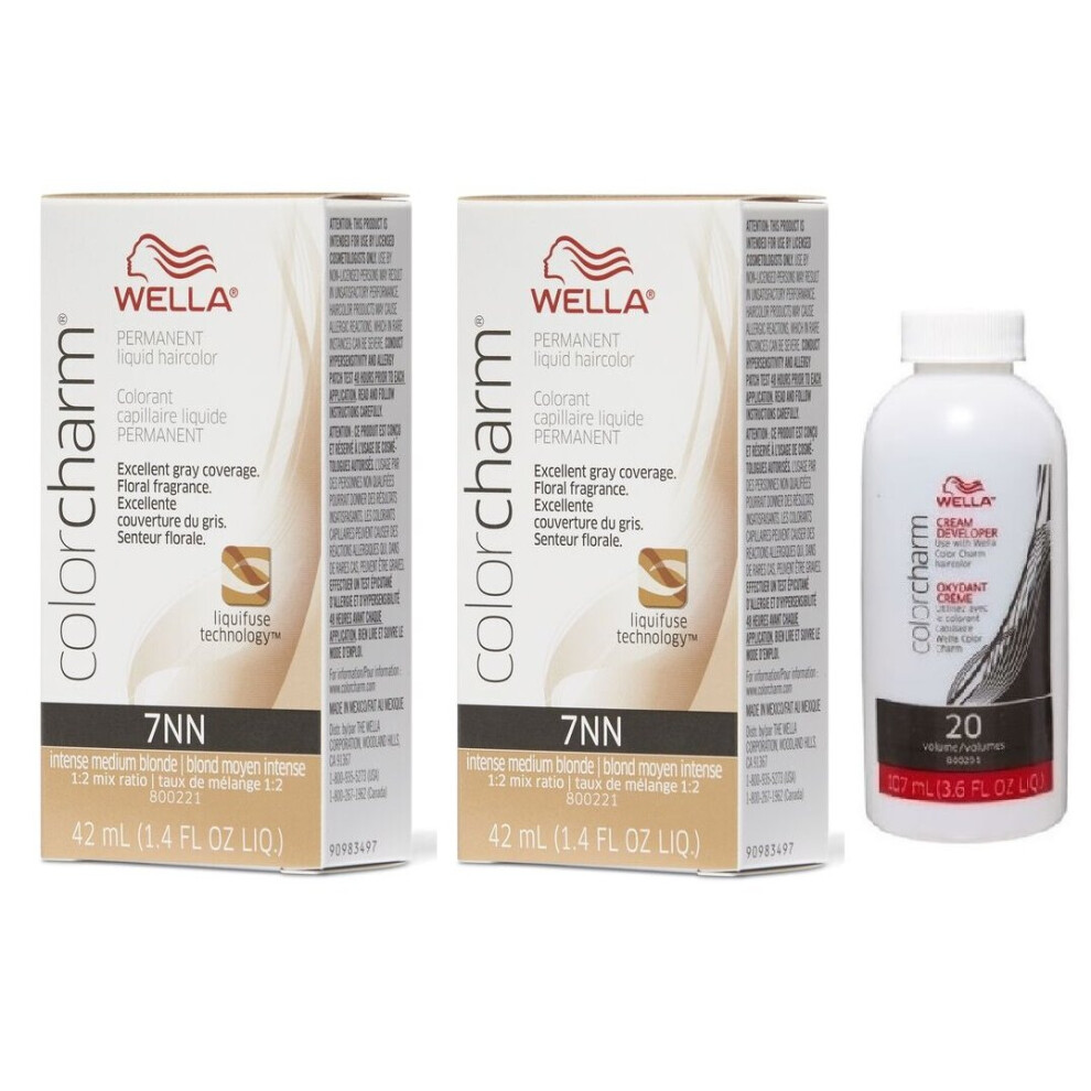Wella Multicoloured (7Nn+7Nn+Developer (Vol. 20) 3.6Oz) Color Charm Permanent Liquid Haircolor