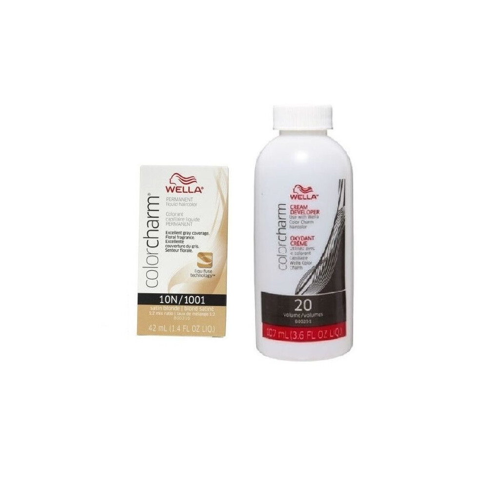 Wella (10N + Developer (Vol. 20) 3.6Oz ) Color Charm Permanent Liquid Haircolor Multicoloured