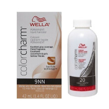 (9NN + Developer (Vol. 20) 3.6oz ) Wella Color Charm Permanent Liquid Haircolor