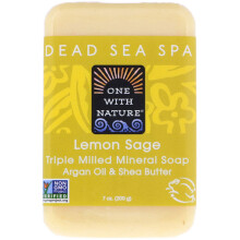 One with Nature, Totes Meer Mineralseifenstück, Zitronen-Salbei, 7 oz (200 g)
