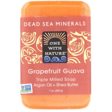 One With Nature Grapefrukt Guava Triple Milled Dödahavssåpa, 7 Unci - 1 styck.