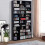 Homcom HOMCOM CD DVD Media Storage Shelves Display Shelf Racks Wooden Frame Black 3