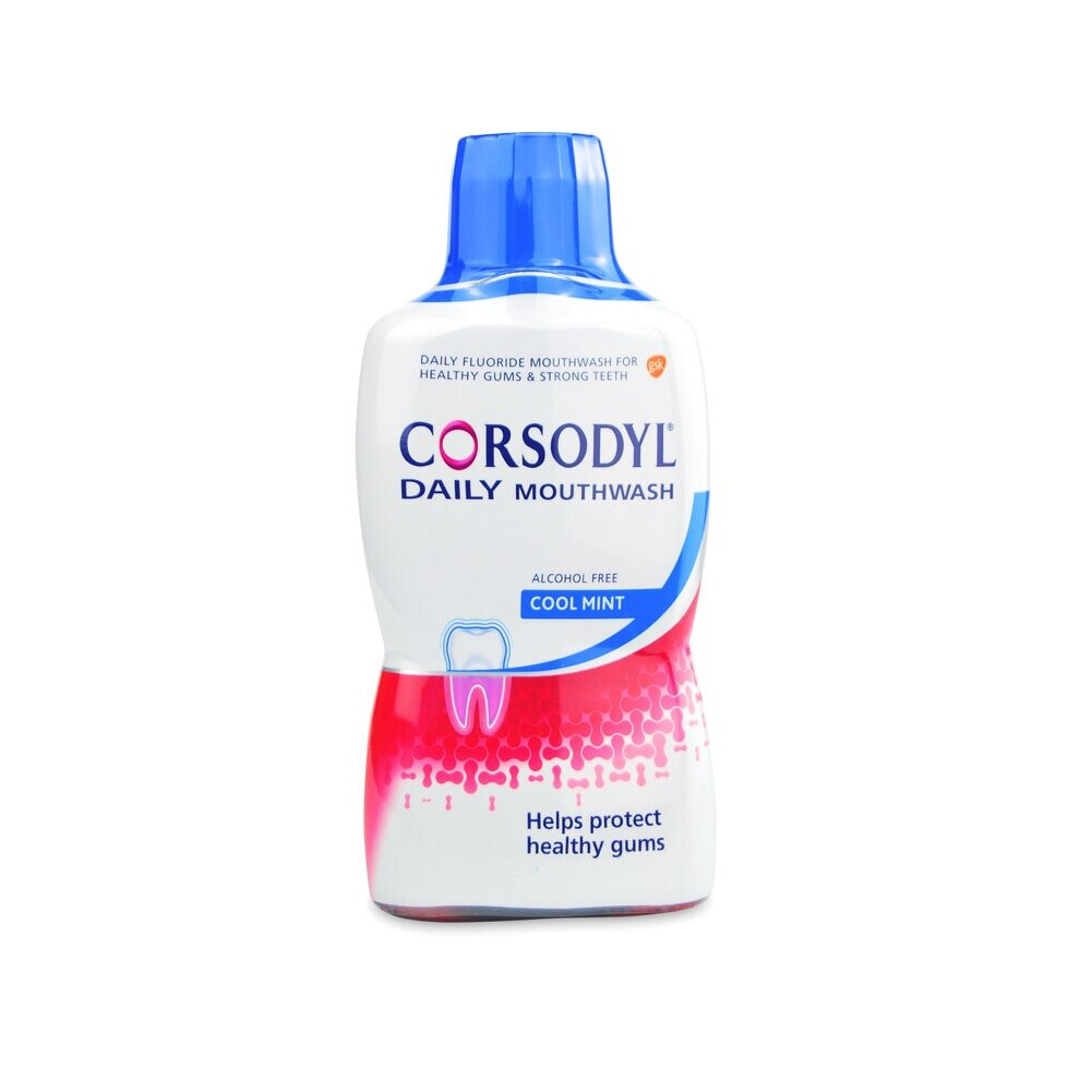 Corsodyl Daily Cool Mint Alcohol Free Mouthwash - 500ml