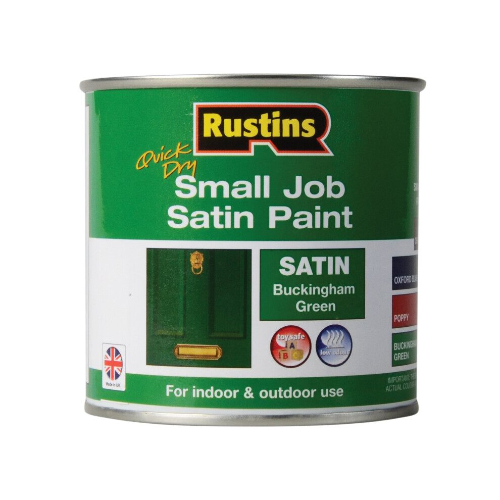 Rustins Quick Dry Small Job Satin Paint, Buckingham Green 250ml RUSSJPSBGQD