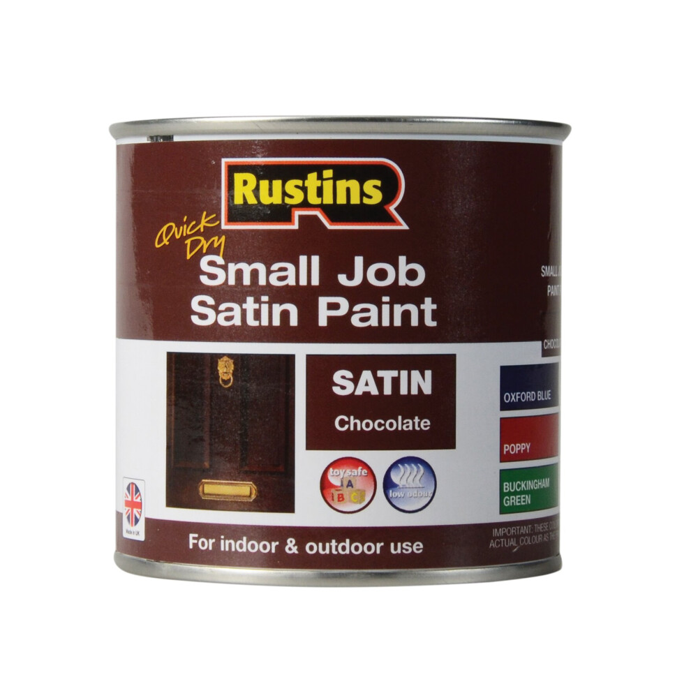 Rustins Quick Dry Small Job Satin Paint, Chocolate 250ml RUSSJPSCHOQD