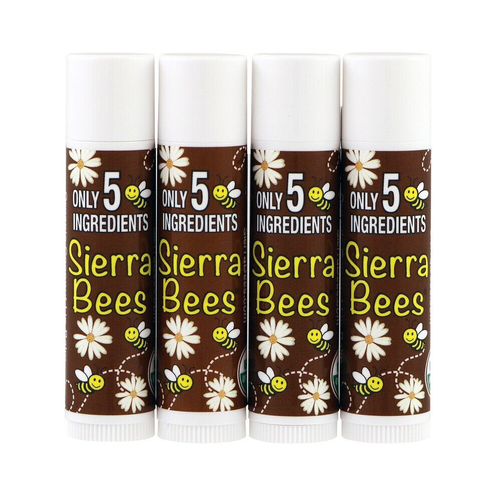 Sierra Bees , Organic Lip Balms, Coconut, 4 Pack, .15 Oz (4.25 G) Each