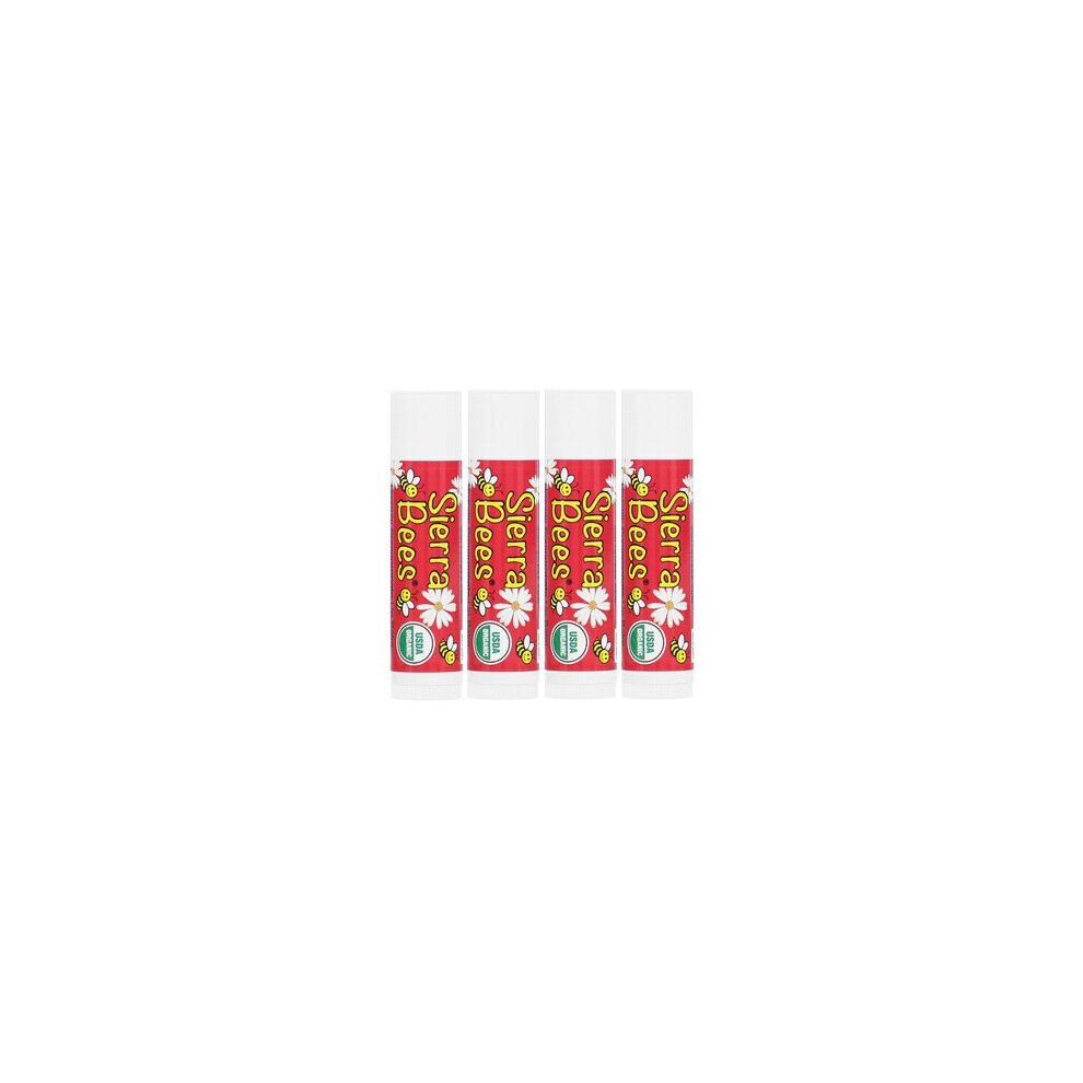 Sierra Bees , Organic Lip Balms, Pomegranate, 4 Pack, 4.25G Each