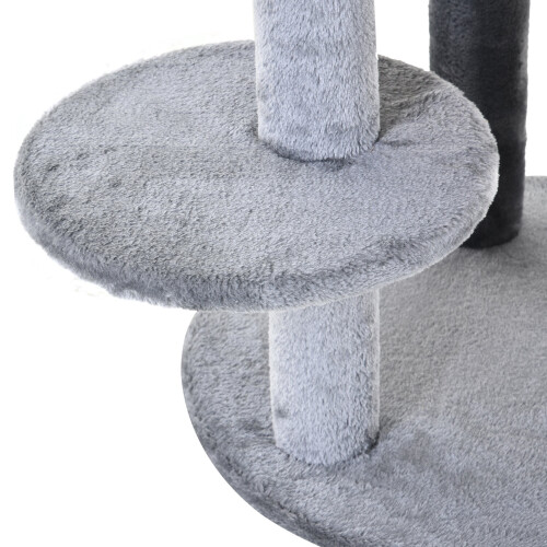 PawHut PawHut Grey 3-Tier Cat Tree With Scratching Posts | Cat Tree House 2