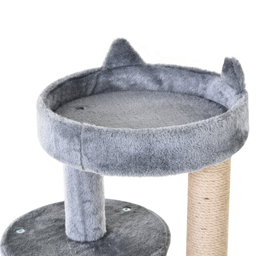 PawHut PawHut Grey 3-Tier Cat Tree With Scratching Posts | Cat Tree House 1