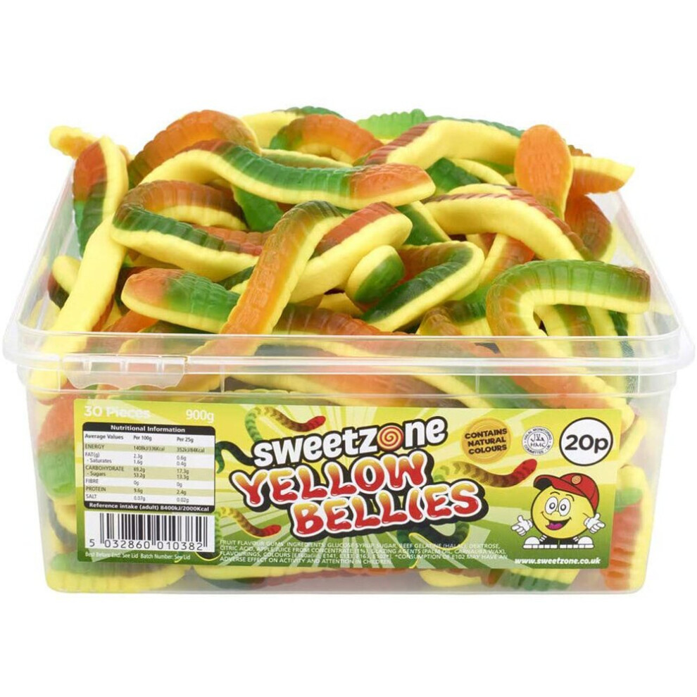 SweetZone Giant Yellow Bellies 740g Tub of HMC Approved 100% Halal Sweets