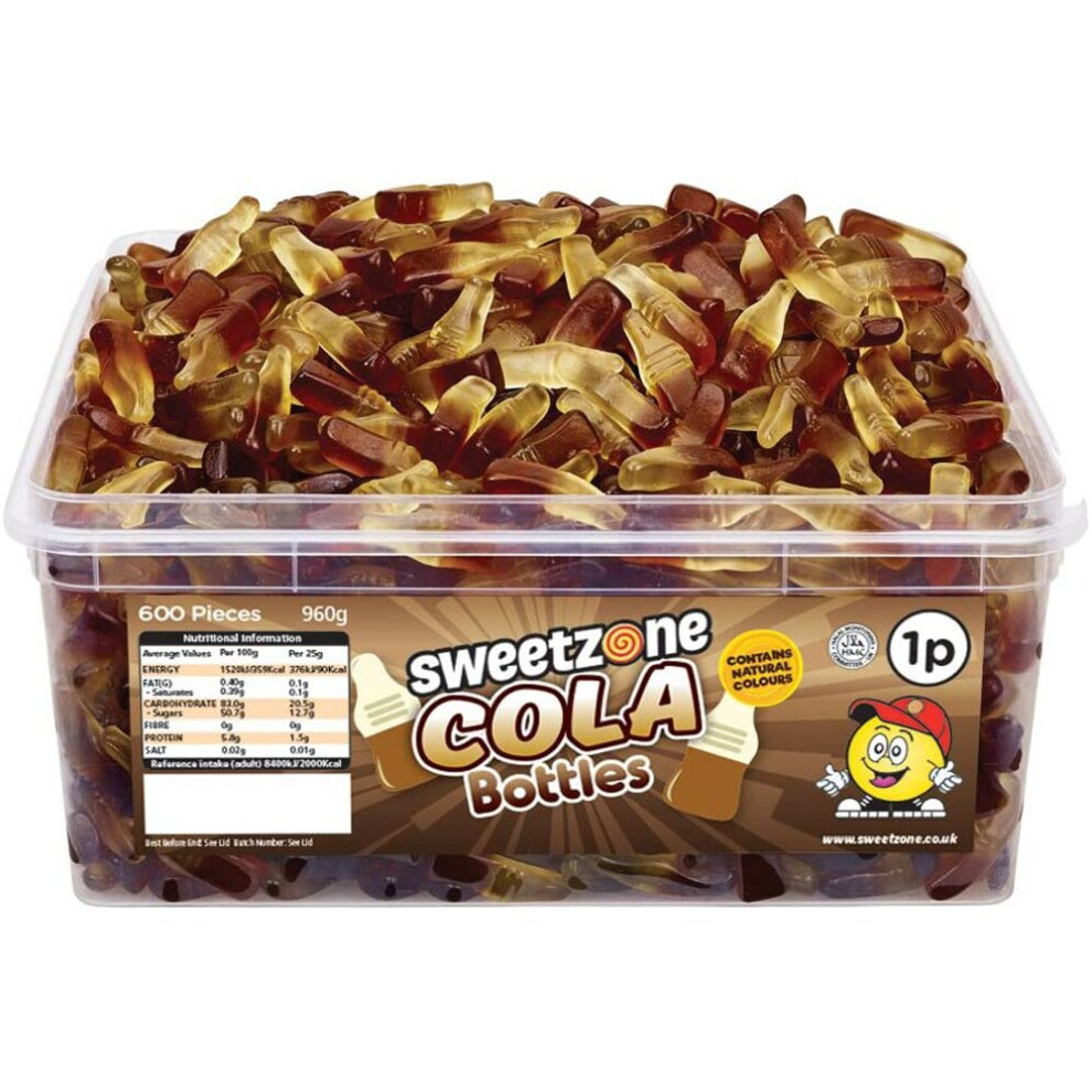 SweetZone Cola Bottles 740g Tub of HMC Approved 100% Halal Sweets