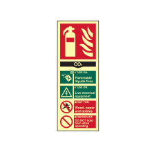 Scan Fire Extinguisher Composite CO2 - Photoluminescent 75 x 200mm SCA1592