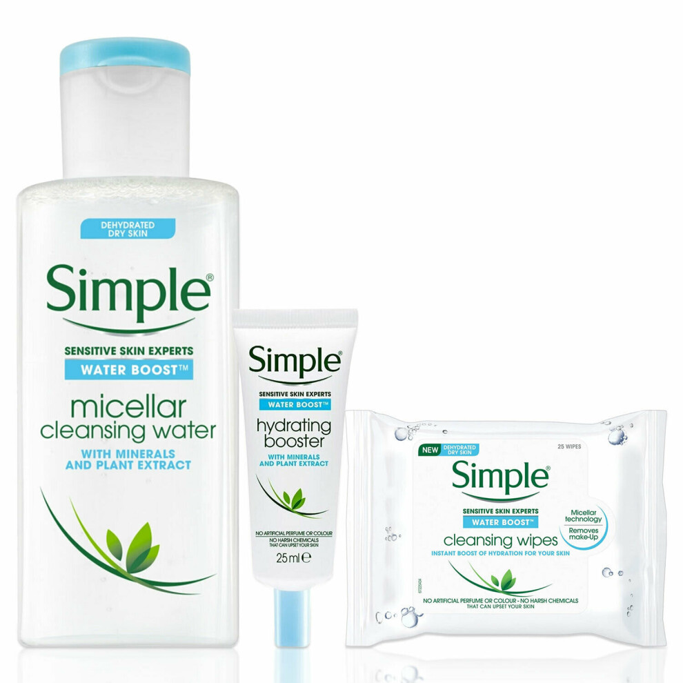 Simple Micellar Water, Cleansing Wipes & Hydrating Booster