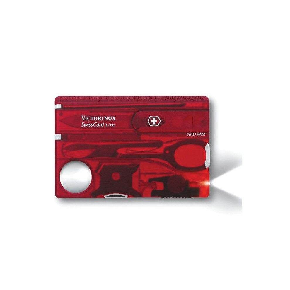Victorinox SwissCard Lite Translucent Red Blister Pack VICJSWCLRDB