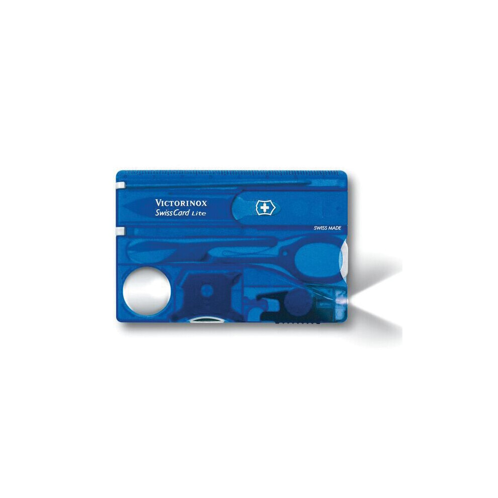 Victorinox SwissCard Lite Translucent Blue Blister Pack VICJSWCLBLB