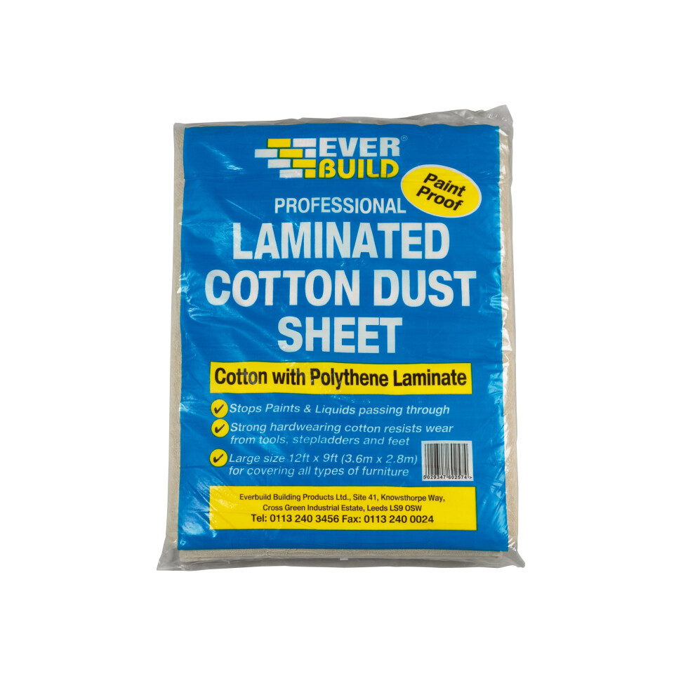 Everbuild Laminated Cotton Dust Sheet 3.6 X 2.7m EVBLAMDUST