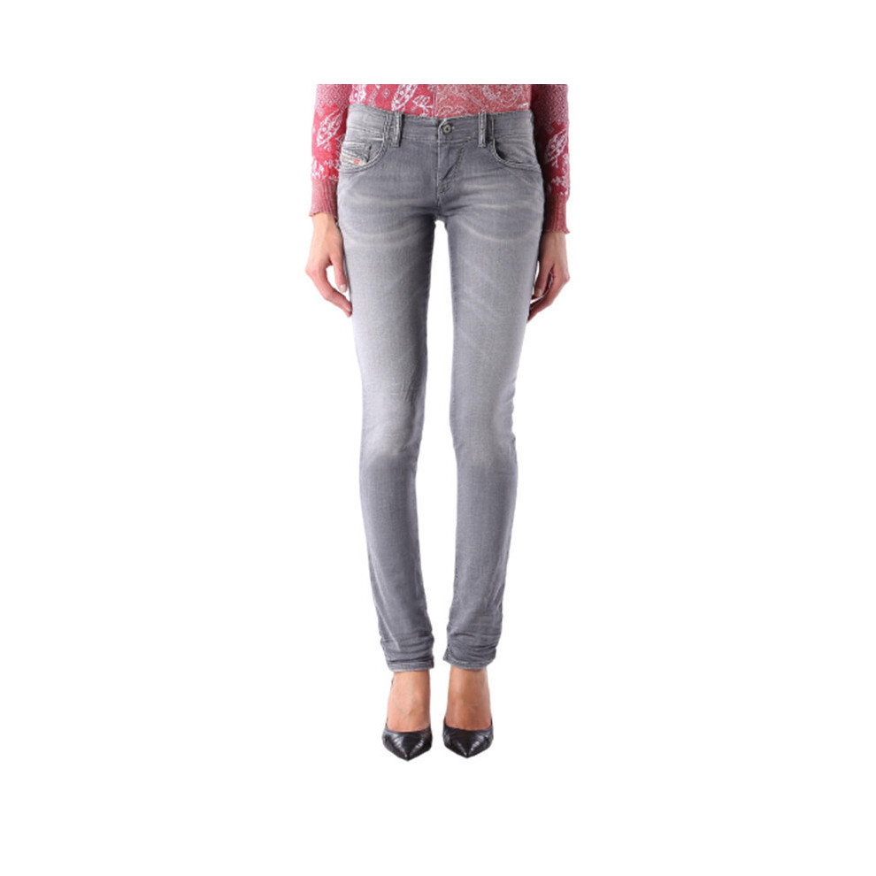 Diesel (W23 L32) Grupee Ne 0830Q Womens Denim Jeans Slim Fit Skinny Sweat Jogg Pants Grey