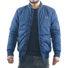 (Small) ELLESSE DUIL SQZ06793 Mens Bomber Jacket Puffer Winter Outwear Navy Casual Coat
