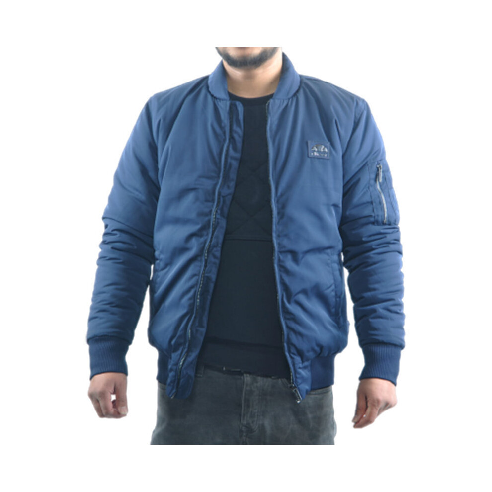 (Small) ELLESSE DUIL SQZ06793 Mens Bomber Jacket Puffer Winter Outwear Navy Casual Coat