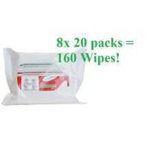 Stenago Antibacterial Wipes for Hands & Surfaces- 8x 20 Pack 160 Wipes