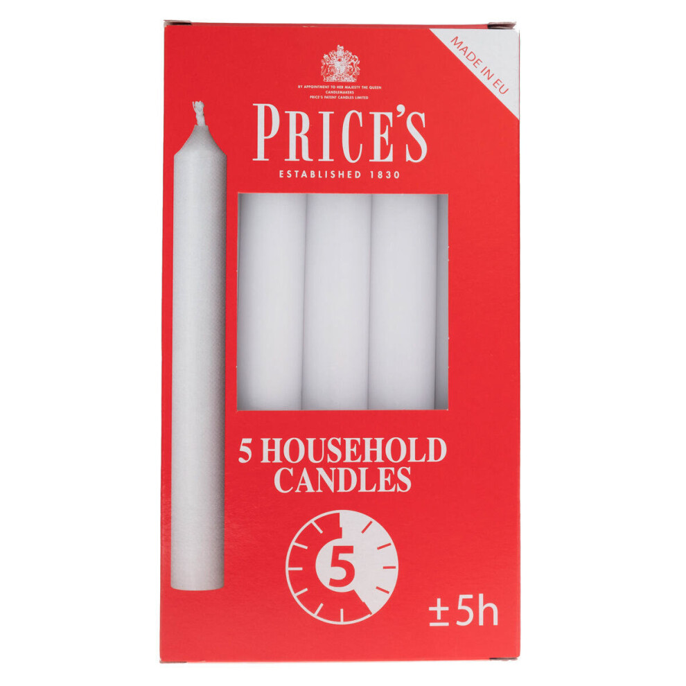 5pk Household Candles White